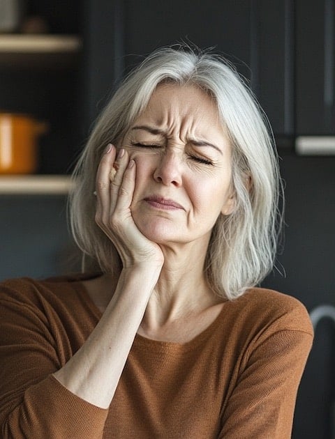 HOME 5 ADULT WOMAN WITH JAW DISCOMFORT